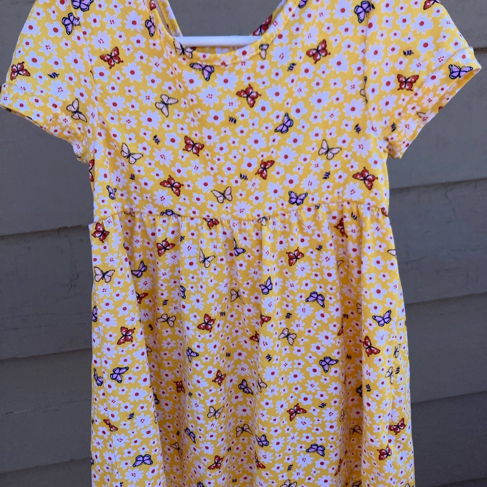 Yellow Floral Butterfly Dress